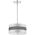 Harmony 3-Light Metallic Silver Pendant With Crystal Studded Platinum